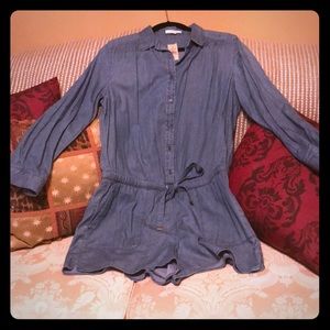Loft denim chambray romper